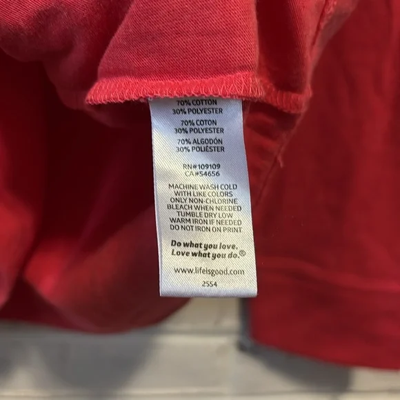 Life Is Good Vintage Red Snowman Long Sleeve Tee Size Small - Picture 5 of 9